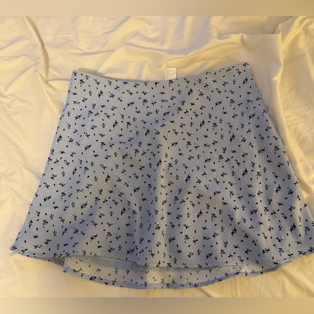 Floral Blue Mini Skirt